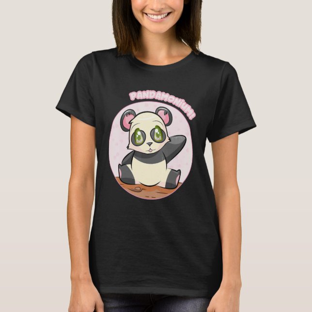 Pandamónio! Camiseta Panda Cuta, Camisa Sakura do  (Frente)