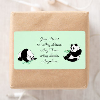 Pandas Bonitas Com Etiquetas De Bambu