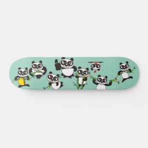 pandas de cara zangada Skateboard