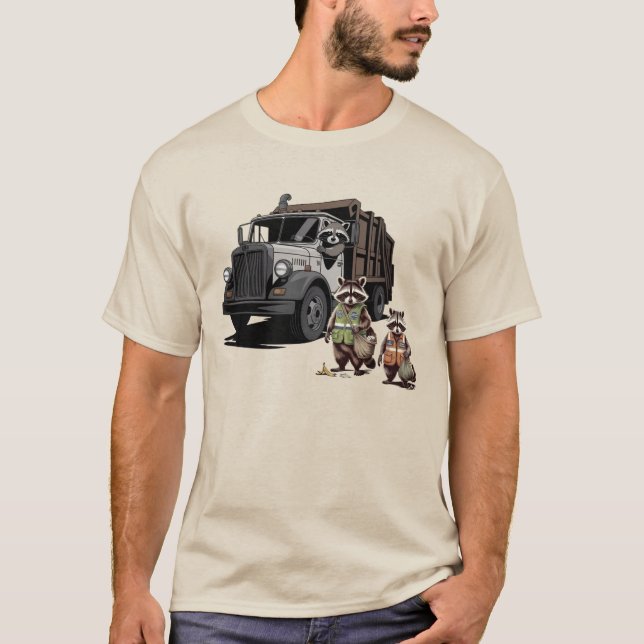 Pandas de Lixo: Camisa T De Caminhão De Lixo (Frente)