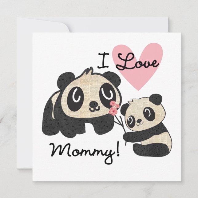 Pandas I Love Mamãe (Frente)