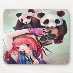 Pandas Mousepad de Ninja do pêssego