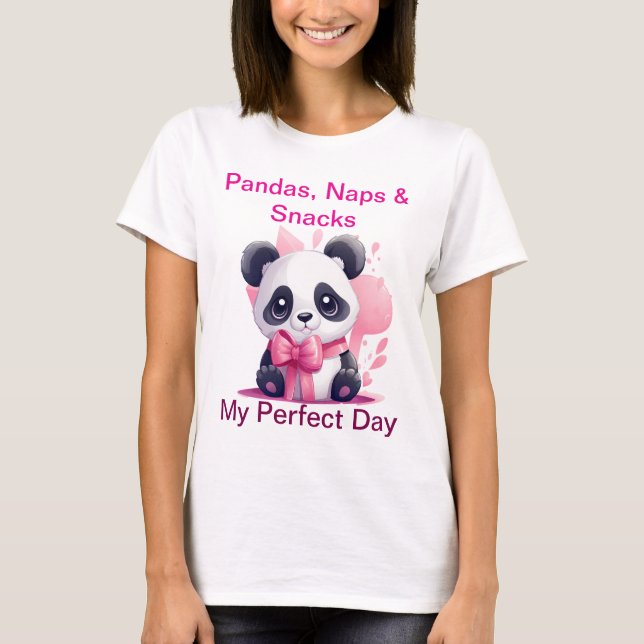 Pandas, Naps & Snacks - Camiseta Engraçada (Frente)