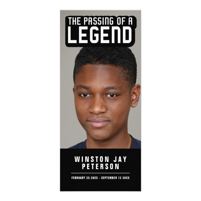 Panfleto A passagem da lenda do memorial moderno preto bran (Frente)