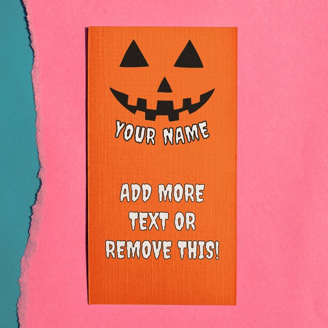 Panfleto Abóbora Personalizada de Halloween Seu Nome & Text (Criador carregado)