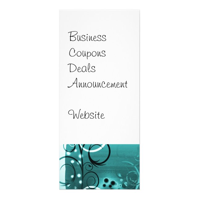 Panfleto Abstrato Floral Swirl Vines Aqua Blue Girly Gifts (Frente)