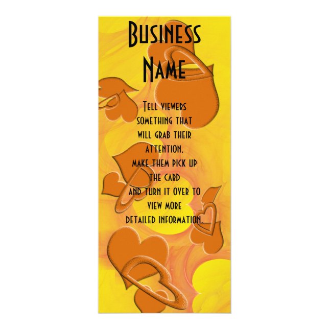 Panfleto Abstrato Orange Digital Heart Art Personalizado (Frente)