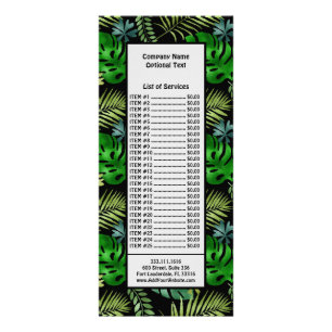 Panfleto Amante Da Natureza Folhas Tropicais Verdes Brilhan