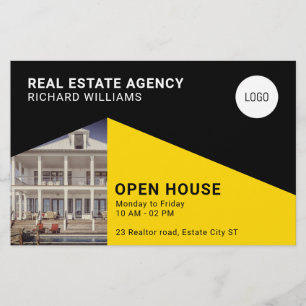 Panfleto amarelo geométrico mínimo moderno