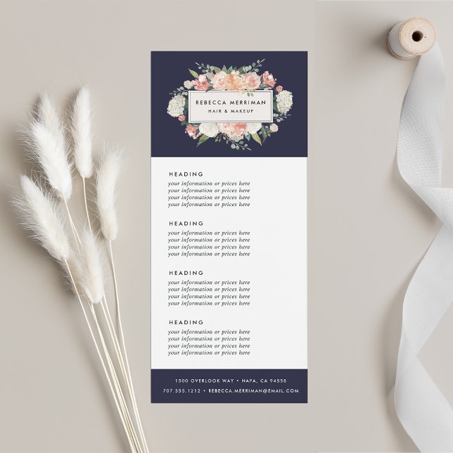 Panfleto Antique Floral | Pricing or Services (Criador carregado)
