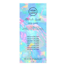 Panfleto aqua opal faux iridescente