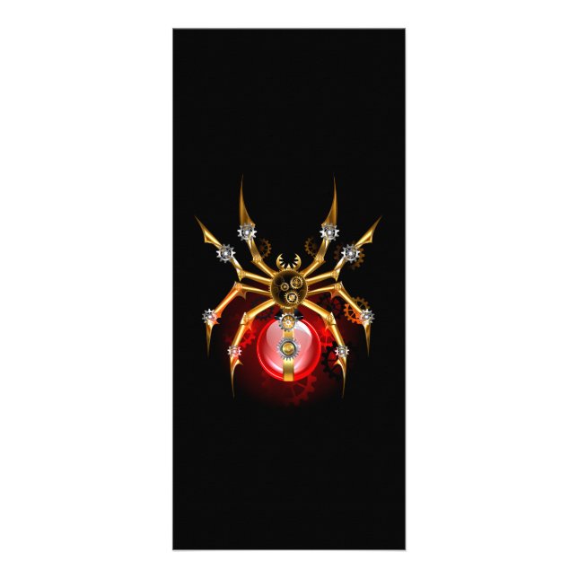 Panfleto Aranha steampunk em preto (Frente)