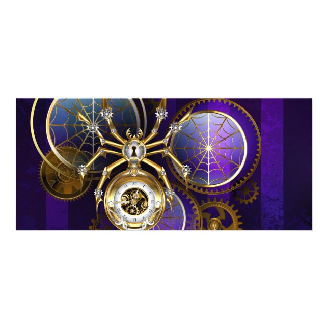Panfleto Aranha Steampunk no fundo roxo (Frente)