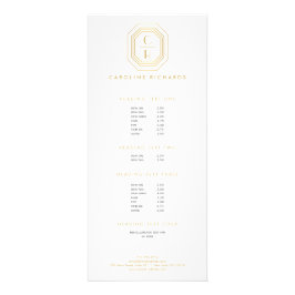 Panfleto Arte Deco Monograma Empilhado Dourado/Branco