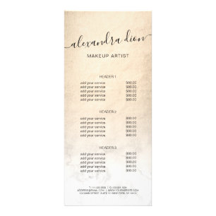 Panfleto Artista de maquiagem de mármore branco de ouro El