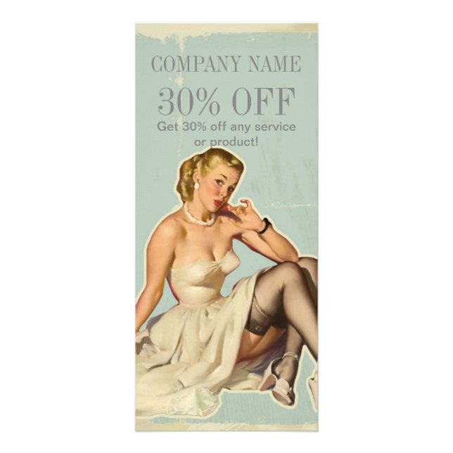 Panfleto Artista de Maquiagem do Cabelo da Rapariga Retro F (Frente)