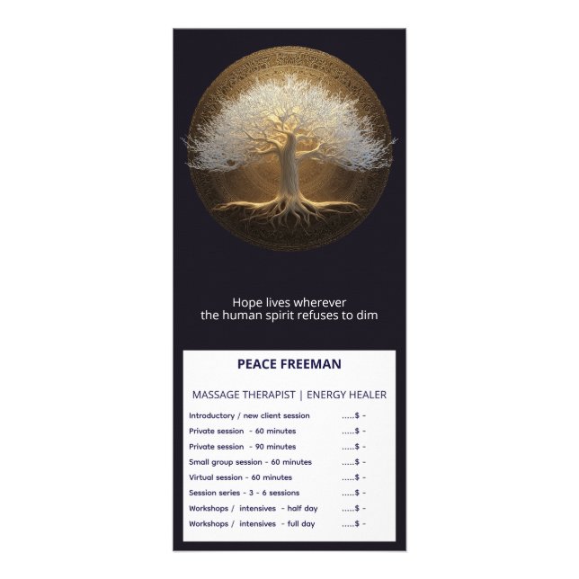 Panfleto Árvore de Luz Eterna | Design Árvore da Vida (Frente)