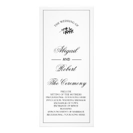 Panfleto Black branch Old Money wedding program