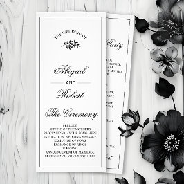 Panfleto Black branch Old Money wedding program