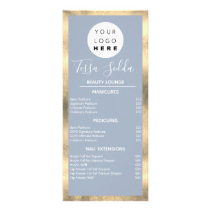 Panfleto Blu-Enfumaçado Dourado do Pedicure Unhas Makeup