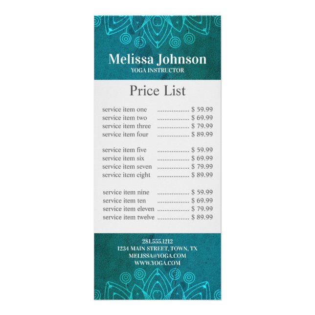 Panfleto Blue Mandala Yoga Meditation Business (Frente)