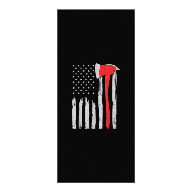 Panfleto Bombeiro Vermelho da bandeira americana (Frente)