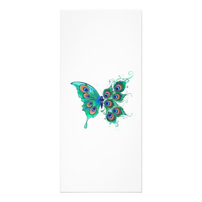Panfleto Borboleta com Penas de Pavão Verde (Frente)