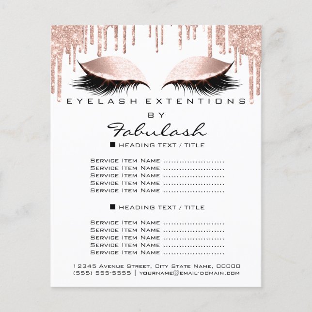 Panfleto Brilhante Cor-de-Rosa Branca Brilhante Az (Frente)