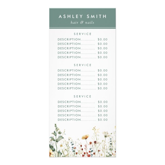 Panfleto Campo de Flores Silvestres de Verão (Frente)