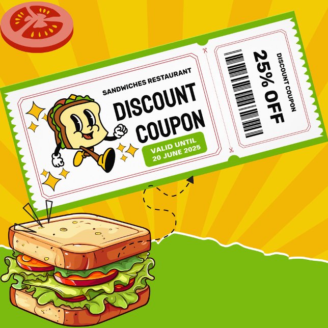 Panfleto Caractere de Sandwich do Cartoon do Quirky Retro C (Criador carregado)