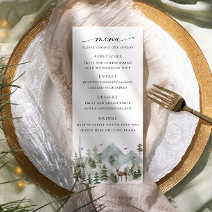 Panfleto Cardápio de Casamento Floresta Sempre-Verde