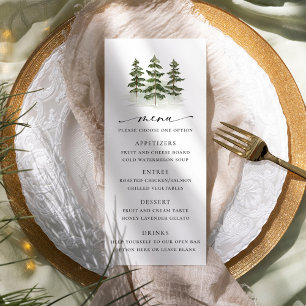 Panfleto Cardápio de Casamento Floresta Sempre-Verde