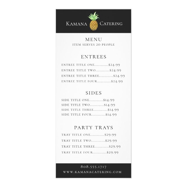 Panfleto Cardápio de Catering Abacaxi (Frente)