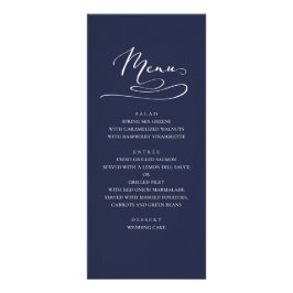 Panfleto Cardápio de jantar de casamento azul simples moder