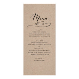 Panfleto Cardápio de jantar de casamento rústico. Simples m