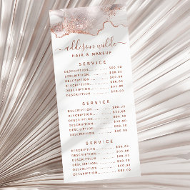 Panfleto Carro-Rack de Agato de Mármore Branco-Chic Rosa Do