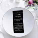 Panfleto Casamento preto-e-branco<br><div class="desc">Personalize e adicione seus nomes,  a data do casamento e o menu. Fundo preto,  texto branco.</div>