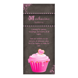 Panfleto Castanho-de-chocolate cor-de-rosa Cupcake