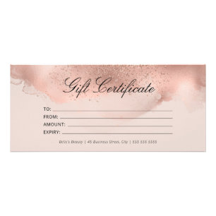 Panfleto Certificado de Glitter Dourado de Rosa Elegante Si