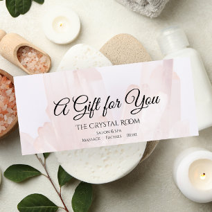 Panfleto Certificado de Presente Blush Pink Crystals Spa Sa
