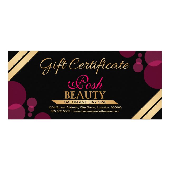 Panfleto Certificado de Presente Elegante Dourado e Rosa Qu (Frente)
