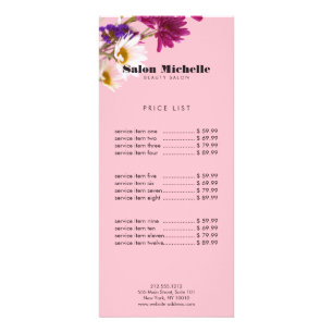 Panfleto Chic Bohemian Wildflower rosa Boutique Salon