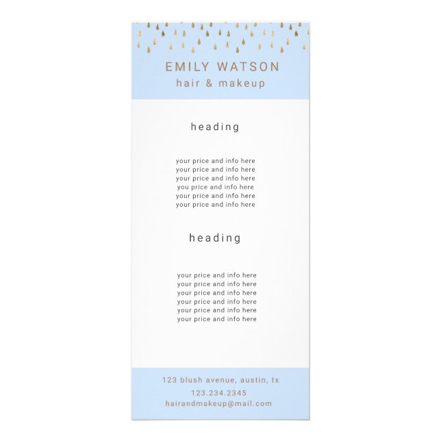 Panfleto Chuva Dourada Cai Faux Foil Trendy Price (Frente)