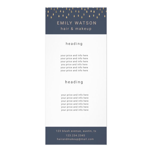 Panfleto Chuva Dourada Cai Faux Foil Trendy Price (Frente)