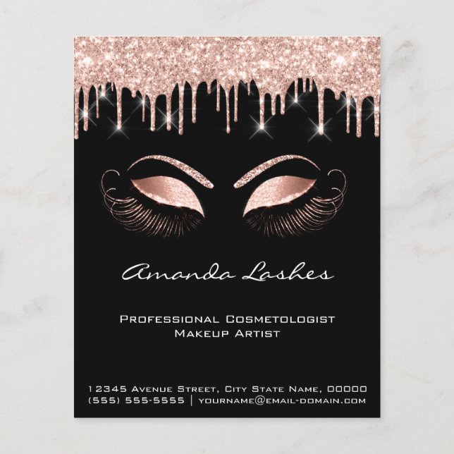 Panfleto Cintilante Cor-de-Rosa Salão de Montanha  (Verso)