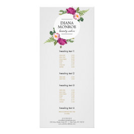 Panfleto Cinza Floral Moderna Salon Rack Card