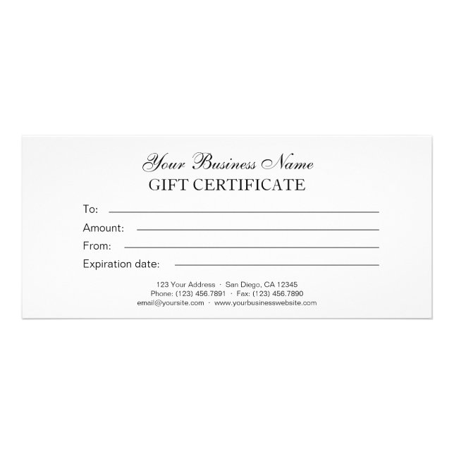 Panfleto Classic Generic Plain Gift Certificate (Frente)