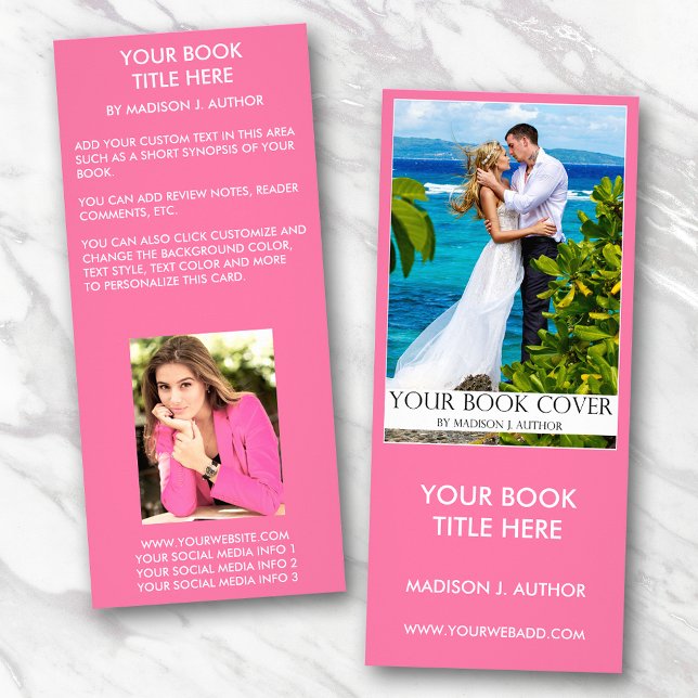 Panfleto Cobrir do Livro Romance Writer| Foto do autor rosa (Customize to change text size, style, background color and more.)