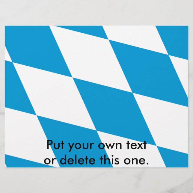 Panfleto com Bandeira da Baviera, Alemanha (Frente)