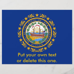 Panfleto com Bandeira de New Hampshire, EUA